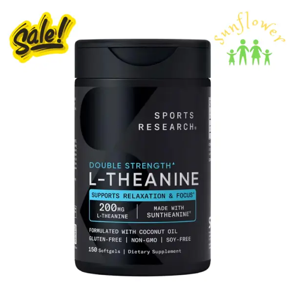 Viên uống Sports Research L-Theanine Double Strength 200mg 150 viên của Mỹ Viên uống Sports Research L Theanine Double Strength 200mg 150 viên của Mỹ