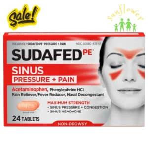 Viên uống Sudafed PE Sinus Pressure + Pain 24 viên của Mỹ