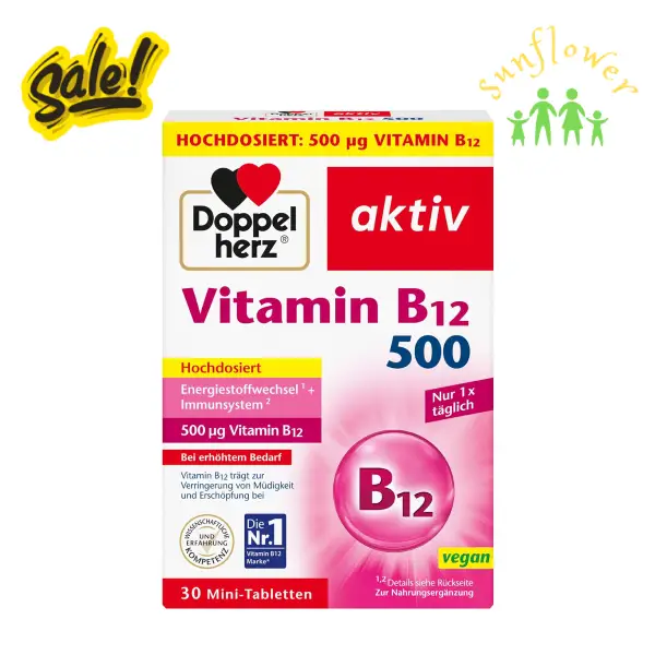 Viên uống Vitamin B12 Doppelherz 30 viên của Đức Viên uống Vitamin B12 Doppelherz 30 viên của Đức