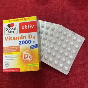 Viên uống Doppelherz Vitamin D3 2000 IE 60 viên của Đức Viên uống Vitamin D3 2000 I.E. Doppelherz Đức 60 viên