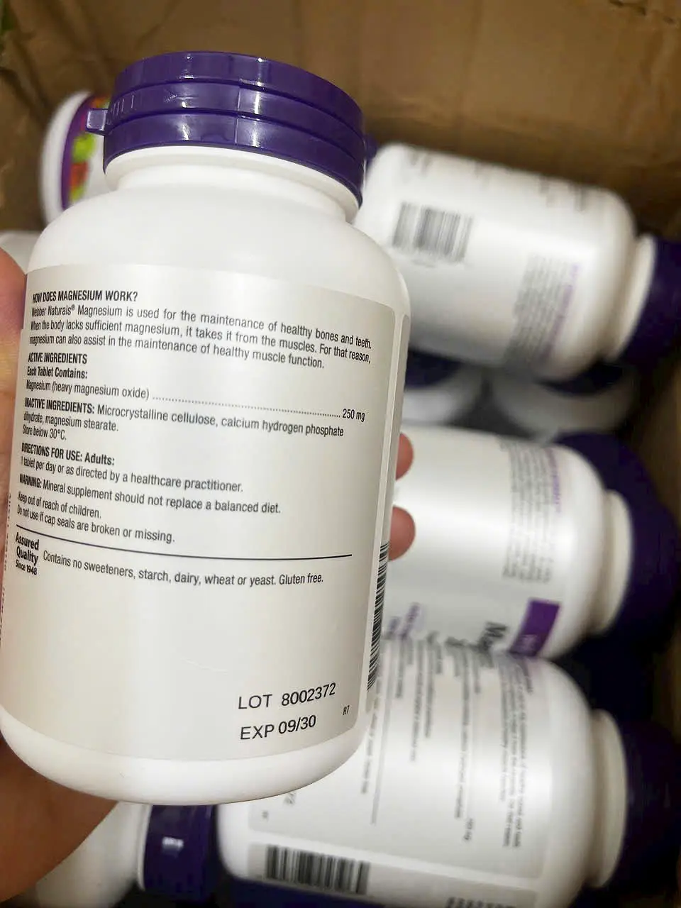 Viên uống Magie Webber Naturals Magnesium 250mg 150 viên của Canada Viên uống Webber Naturals Magnesium 250mg 150 viên