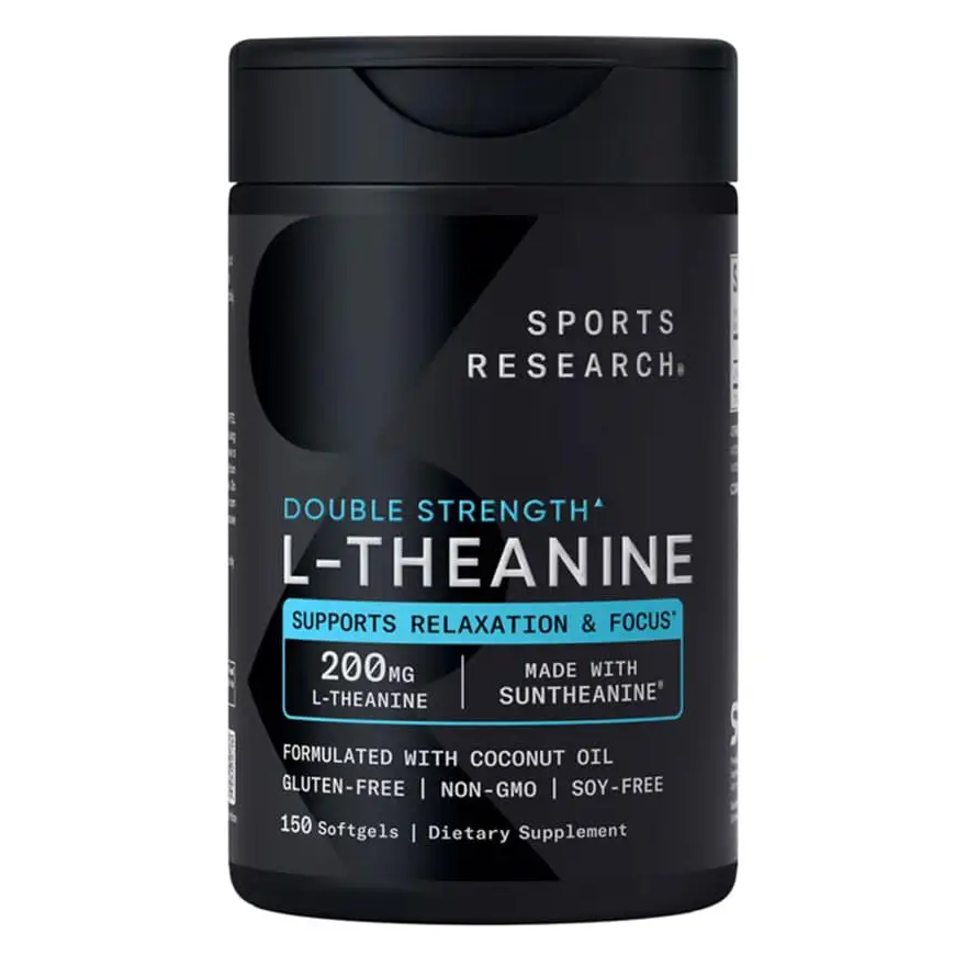 Viên uống Sports Research L-Theanine Double Strength 200mg 150 viên của Mỹ Viên uống bổ sung L-Theanine Sports Research 200mg 150 viên