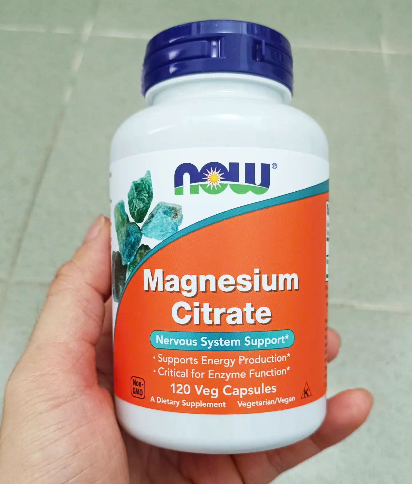 Magie thuần chay Now Magnesium Citrate 120 viên của Mỹ Viên uống bổ sung Magie Now Magnesium Citrate 120 viên của Mỹ