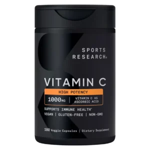 Viên uống bổ sung Vitamin C Sports Research 1000mg 180 viên của Mỹ