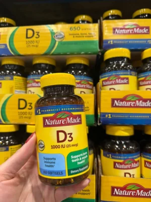 Viên uống bổ sung Vitamin D3 Nature Made 1000 IU 650 viên