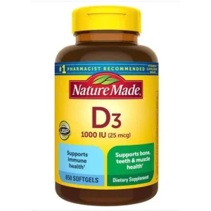 Viên uống bổ sung Vitamin D3 Nature Made 1000 IU 650 viên của Mỹ