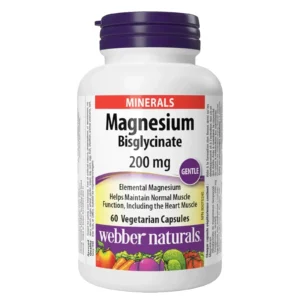 Viên uống bổ sung Webber Naturals Magnesium Bisglycinate 200mg 60 Viên