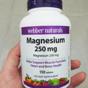 Viên uống Magie Webber Naturals Magnesium 250mg 150 viên của Canada Viên uống bổ sung magie Webber Naturals Magnesium 250mg, 150 viên
