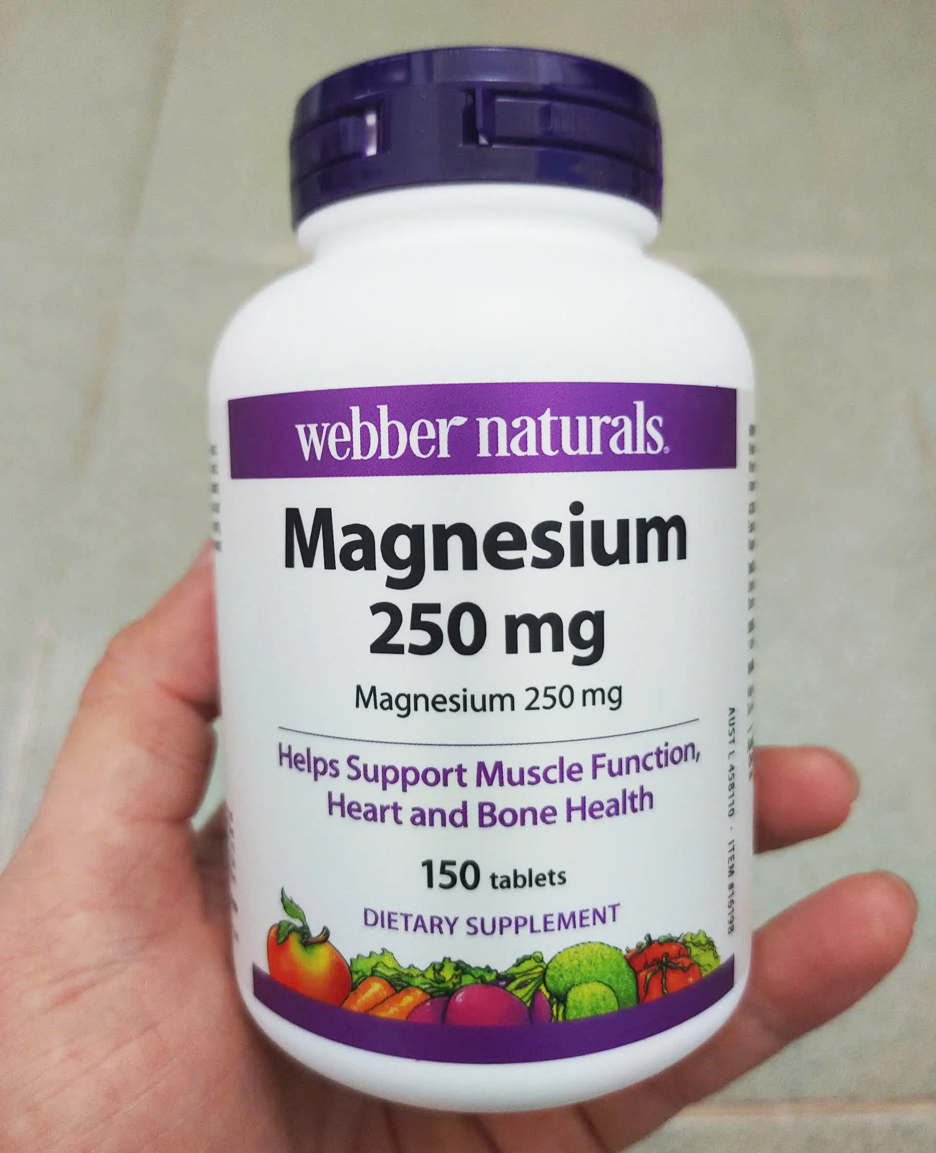 Viên uống Magie Webber Naturals Magnesium 250mg 150 viên của Canada Viên uống bổ sung magie Webber Naturals Magnesium 250mg, 150 viên