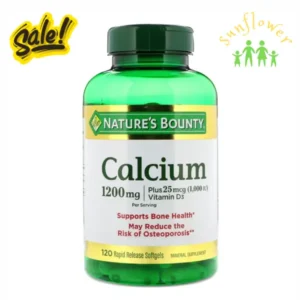 Viên uống canxi Natures Bounty Calcium 1200mg Plus Vitamin D3 120 viên của Mỹ