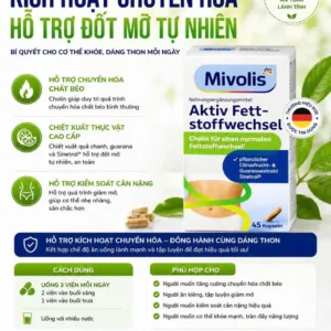 Viên uống đốt mỡ Aktiv Fettstoffwechsel Mivolis 45 viên của Đức