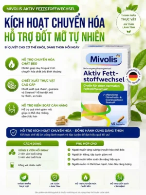 Viên uống đốt mỡ Aktiv Fettstoffwechsel Mivolis 45 viên của Đức