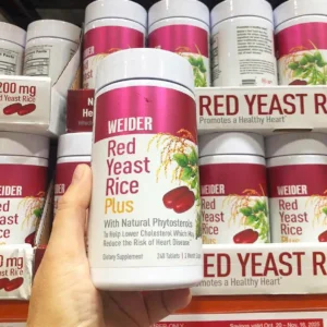 Men gạo đỏ Weider Red Yeast Rice Plus 240 viên của Mỹ Viên uống giảm nguy cơ tim mạch Weider Red Yeast Rice Plus 1200 mg 240 viên của Mỹ
