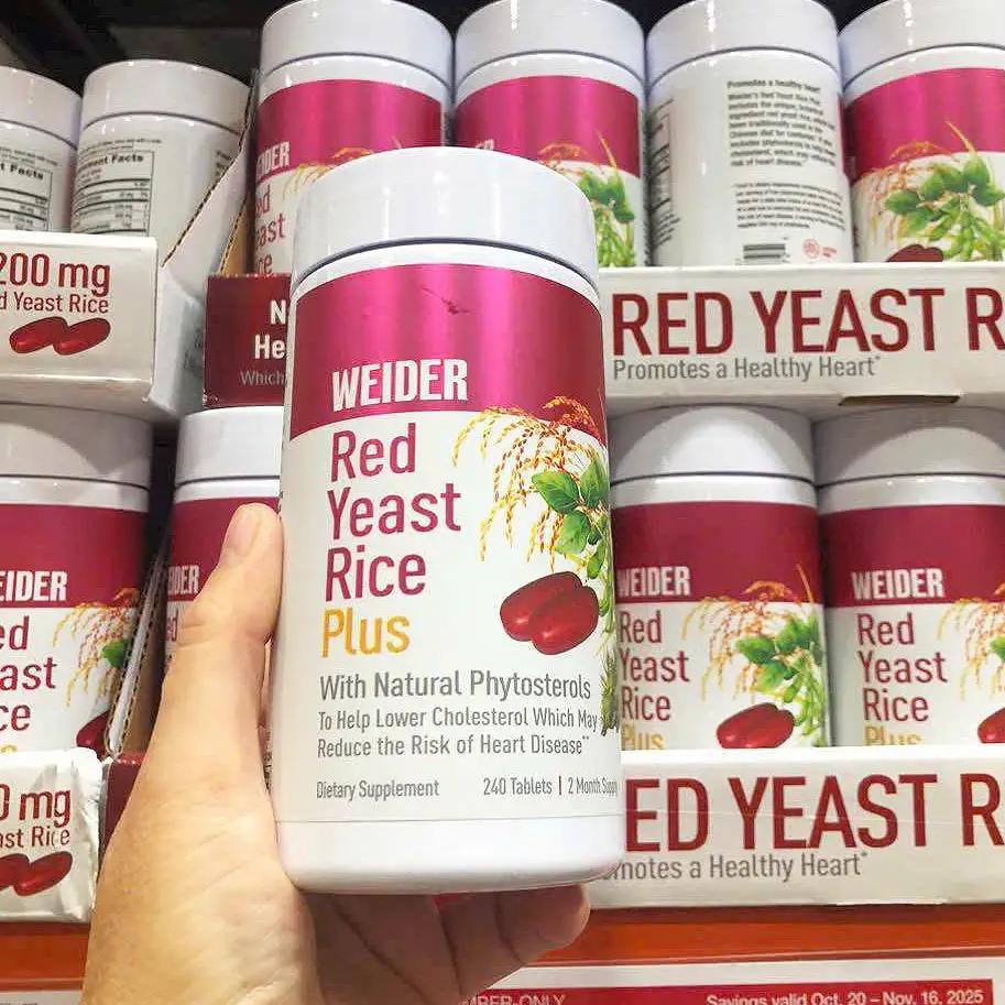 Men gạo đỏ Weider Red Yeast Rice Plus 240 viên của Mỹ Viên uống giảm nguy cơ tim mạch Weider Red Yeast Rice Plus 1200 mg 240 viên của Mỹ
