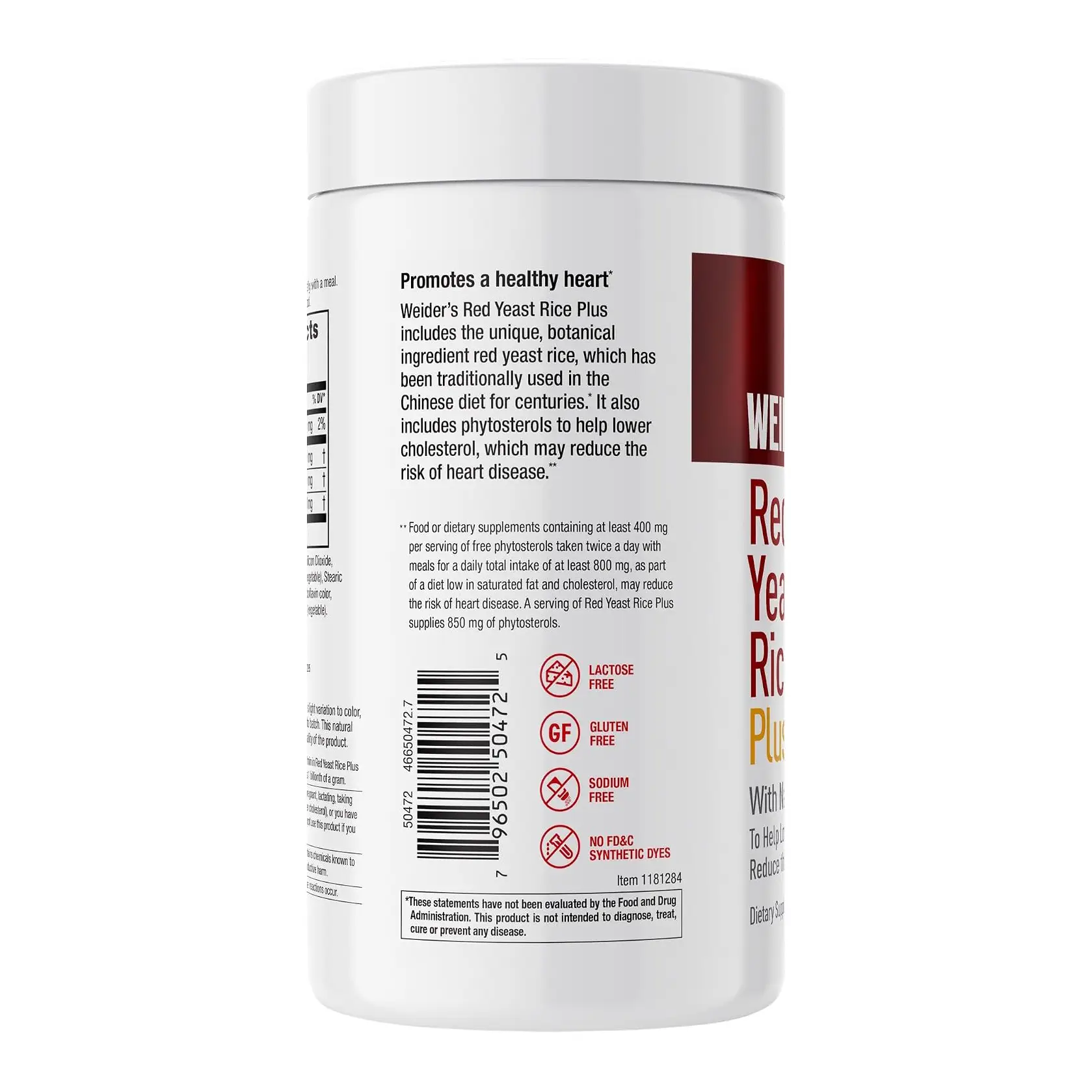 Men gạo đỏ Weider Red Yeast Rice Plus 240 viên của Mỹ Viên uống giảm nguy cơ tim mạch Weider Red Yeast Rice Plus 1200mg