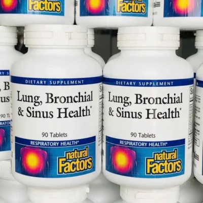 Viên uống bổ phổi Lung Bronchial & Sinus Health Natural Factors 90 viên của Mỹ Viên uống hỗ trợ hệ hô hấp Natural Factors Lung, Bronchial & Sinus Health 90 viên