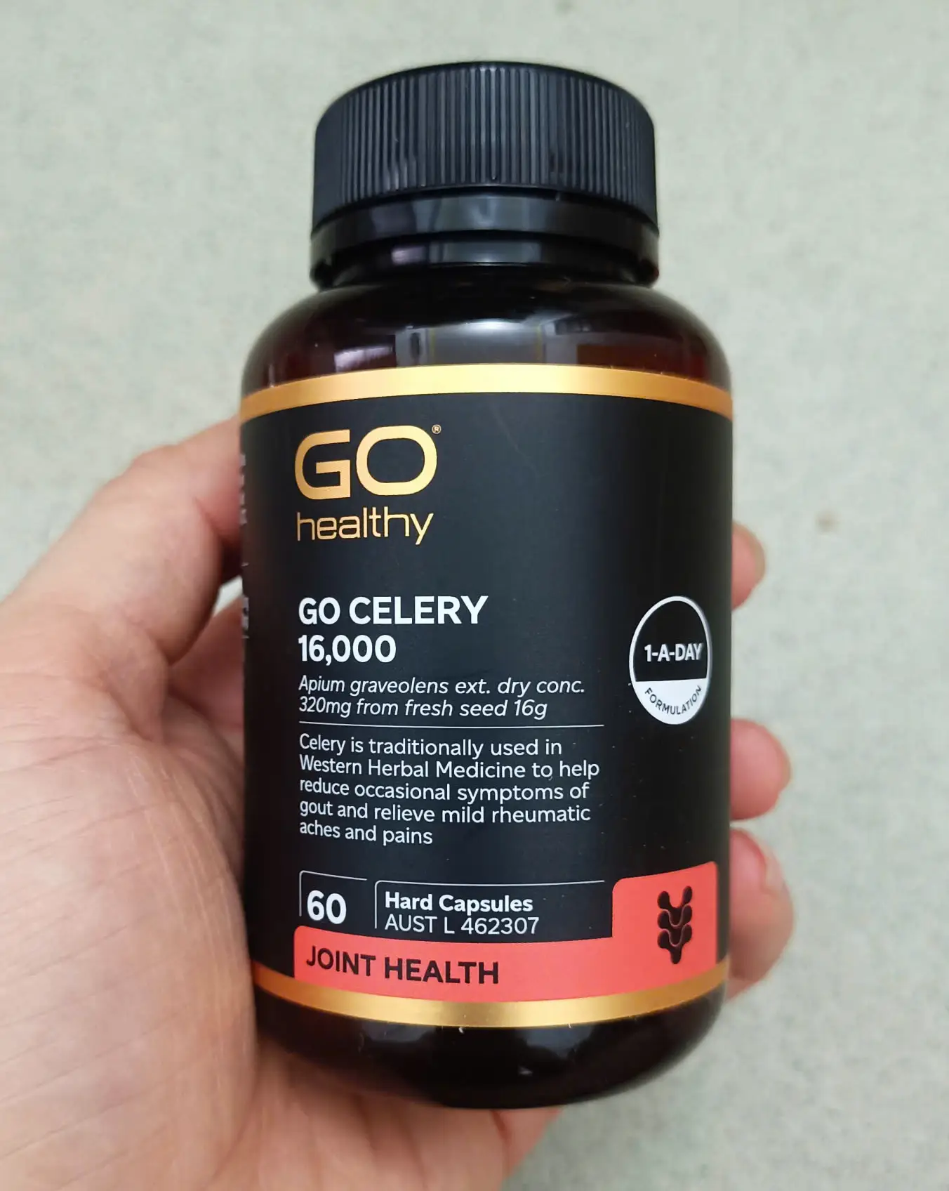 Viên uống gout Go Healthy Go Celery 16000 lọ 60 viên của Úc Viên uống phòng ngừa và điều trị Gout GO Healthy Celery 16000 1-A-DAY 60 viên