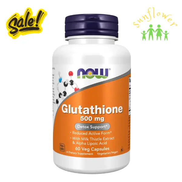 Viên uống trắng da NOW Glutathione 500mg 60 Viên của Mỹ Viên uống trắng da NOW Glutathione 500mg 60 Viên của Mỹ