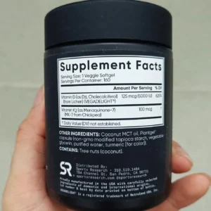 Viên uống Vitamin D3 K2 Sports Research 160 viên của Mỹ Viên uống vitamin D3 K2 Sports Research 160 viên của Mỹ