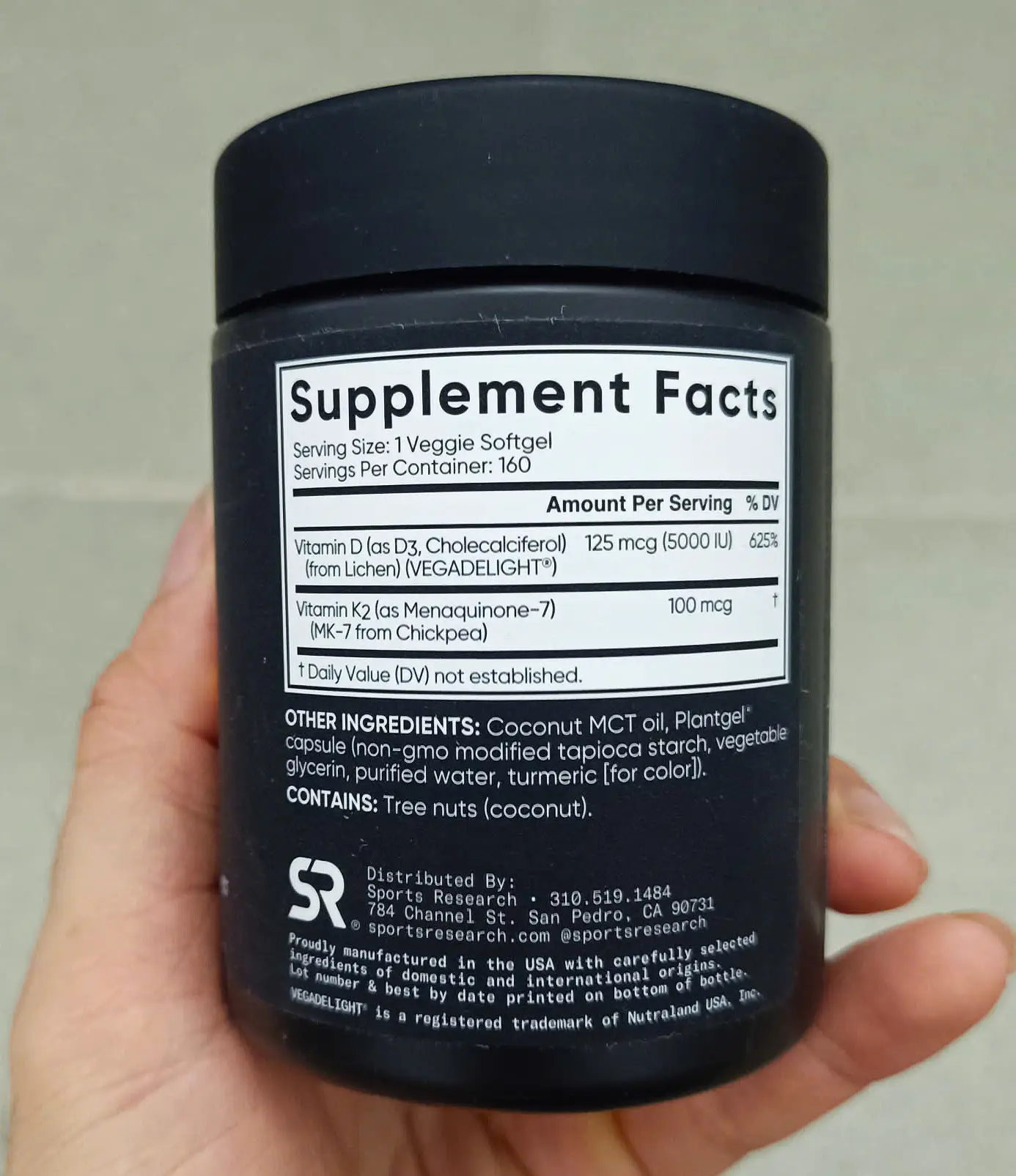 Viên uống Vitamin D3 K2 Sports Research 160 viên của Mỹ Viên uống vitamin D3 K2 Sports Research 160 viên của Mỹ