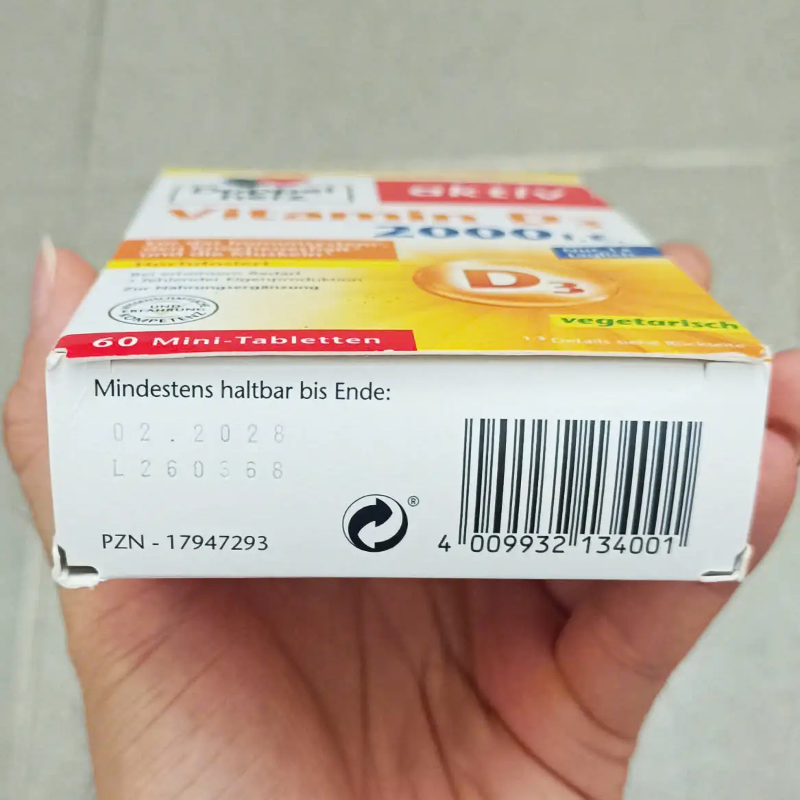 Viên uống Doppelherz Vitamin D3 2000 IE 60 viên của Đức Vitamin D3 2000 I.E. Doppelherz của Đức 60 viên