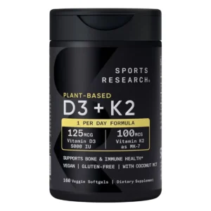 Vitamin D3 K2 Sports Research 125mcg thuần chay 160 viên