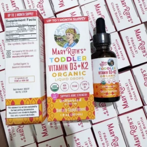 Vitamin D3 K2 dạng giọt MaryRuth's Toddler Organic Liquid Drops 30ml của Mỹ cho bé từ 1 đến 3 tuổi Vitamin D3 K2 dạng giọt MaryRuth's Toddler Vitamin D3+K2 Organic Liquid Drops 30ml của Mỹ