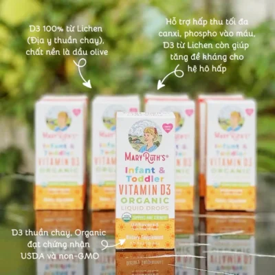 Vitamin D3 Organic Liquid Drops Mary Ruth 15ml