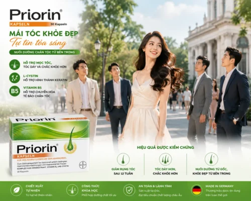 Viên uống mọc tóc Priorin 30 viên của Đức Bayer Priorin 30 Viên Thuốc Mọc Tóc Và Chống Rụng Tóc Của Đức