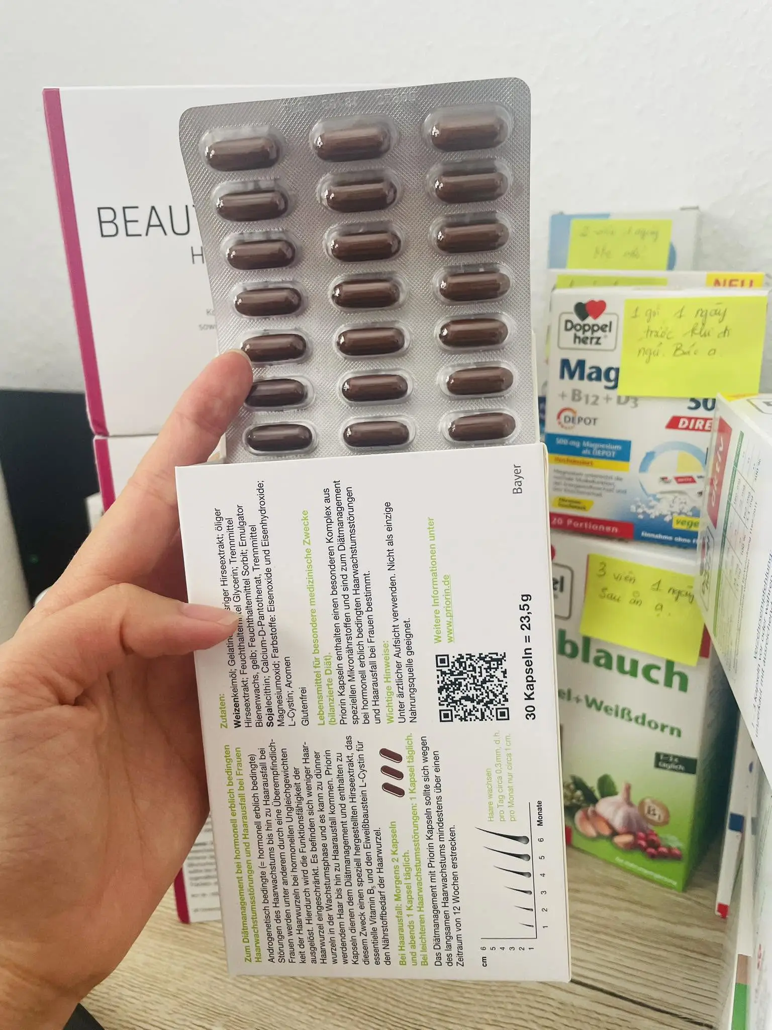 Viên uống mọc tóc Priorin 30 viên của Đức Bayer Priorin 30 Viên Thuốc Mọc Tóc Và Chống Rụng Tóc