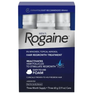 Bọt mọc tóc cho nam Men's Rogaine Minoxidil 5% Set Foam 60g x 3 lọ của Mỹ Bọt hỗ trợ mọc tóc cho nam Men's Rogaine Minoxidil 5% Foam set 3 lọ