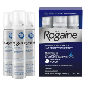 Bọt hỗ trợ mọc tóc cho nam Men's Rogaine Minoxidil 5% Foam set 3 lọ của Mỹ