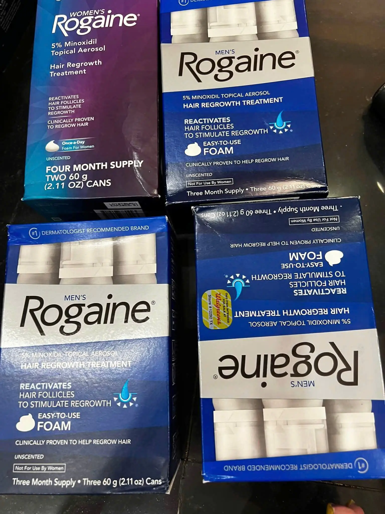 Bọt mọc tóc cho nam Men's Rogaine Minoxidil 5% Set Foam 60g x 3 lọ của Mỹ Bọt hỗ trợ mọc tóc cho nam Men's Rogaine Minoxidil 5% Foam