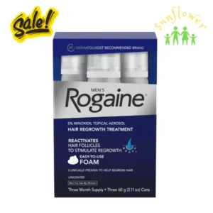 Bọt mọc tóc cho nam Men's Rogaine Minoxidil 5% Set Foam 60g x 3 lọ của Mỹ