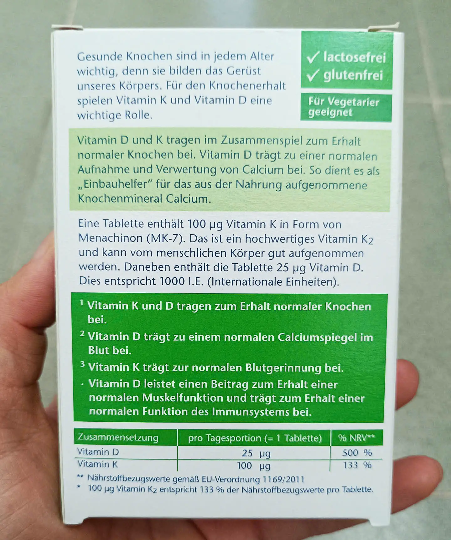 Viên uống Doppelherz Vitamin K2 D3 1000 IE 30 viên của Đức Doppelherz Vitamin K2 + D3 1000 I.E., 30 viên