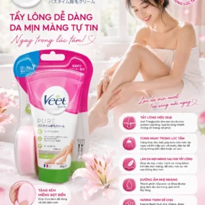 Kem tẩy lông Veet Pure xanh lá Nhật Bản 150gr sạch sâu