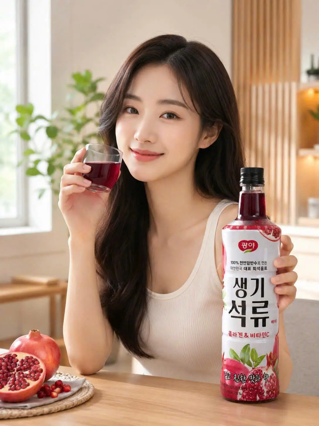 Nước uống giấm lựu Hàn Quốc Kwangya 970ml lên men tự nhiên Nước Uống Giấm Lựu Collagen Kwangya Daedong Ginseng 970ml Hàn Quốc