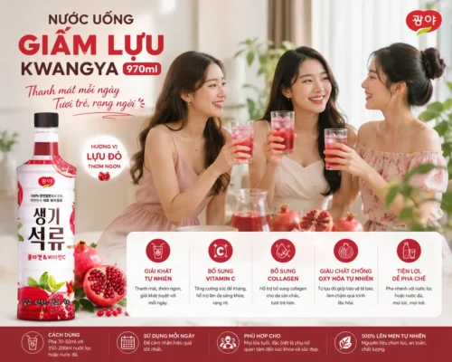 Nước uống giấm lựu Hàn Quốc Kwangya 970ml lên men tự nhiên Nước Uống Giấm Lựu Collagen Kwangya Daedong Ginseng 970ml của Hàn Quốc