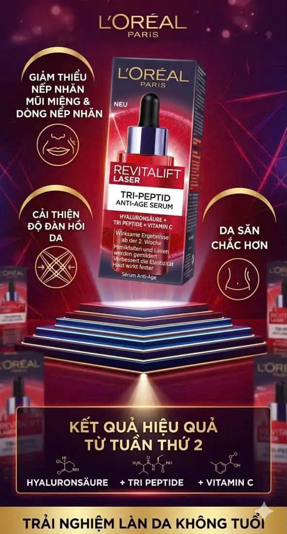 Serum LOreal Paris Revitalift Laser Tri Peptid Anti-Age Serum 30ml của Đức Serum dưỡng da L'Oreal Paris Revitalift Tri-Peptides Laser 30ml