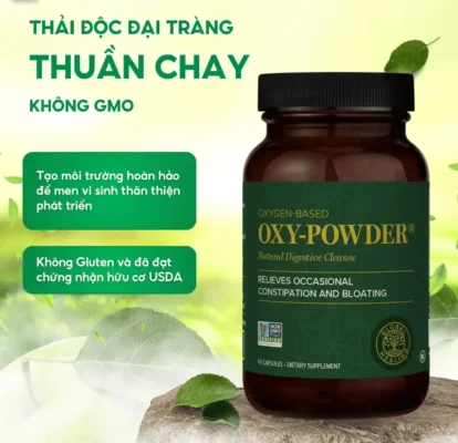 Viên uống thải độc đại tràng Oxy Powder Global Healing 60 viên của Mỹ Thải Độc Đại Tràng Oxy Powder Global Healing Thuần Chay Bảo Vệ Dạ Dày Hộp 60 viên
