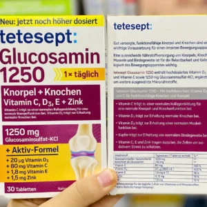 Viên uống Tetesept Glucosamin 1250 Knorpel + Knochen 30 viên của Đức Thuốc Bổ Xương Khớp Tetesept Glucosamin 1250 30 viên của Đức