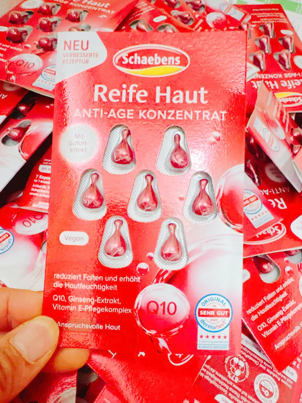 Tinh chất viên nang Schaebens Reife Haut Anti-Age Konzentrat Q10 7 viên của Đức Tinh chất viên nang Schaebens chống lão hóa giảm nếp nhăn 7 viên của Đức