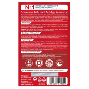 Tinh chất viên nang Schaebens Reife Haut Anti-Age Konzentrat Q10 7 viên của Đức Viên Nang Dưỡng Da Schaebens Giảm Mờ Nếp Nhăn, 7 Viên