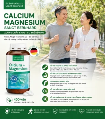 Viên uống Calcium Magnesium Sanct Bernhard 400 viên của Đức Viên uống Canxi Magie Sanct Bernhard 400 viên của Đức