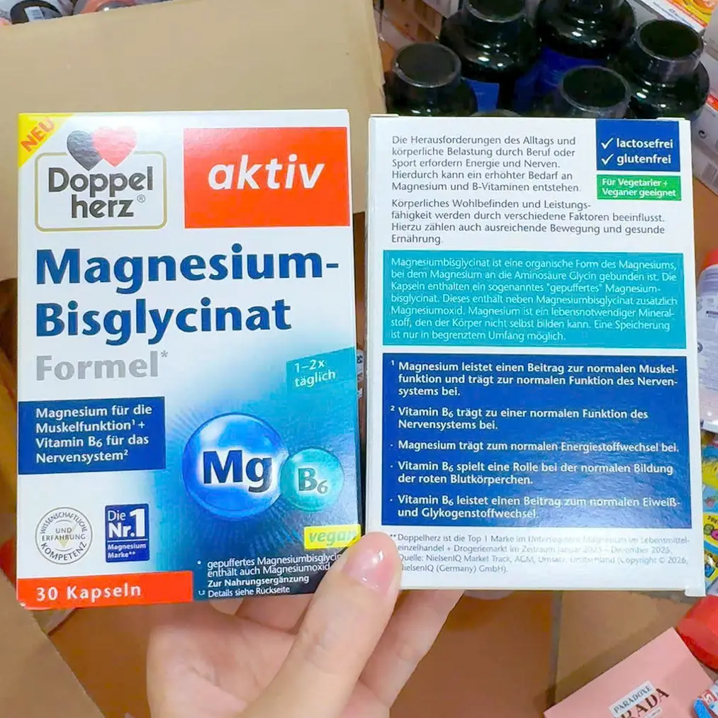 Viên uống Doppelherz Magnesium Bisglycinat Formel 30 viên của Đức Viên uống Doppelherz Magie Bisglycinat Formel 30 viên