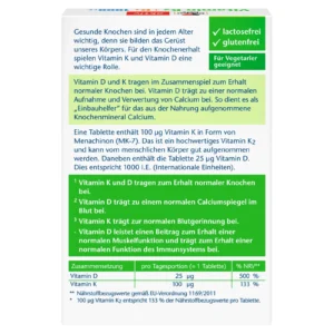 Viên uống Doppelherz Vitamin K2 D3 1000 IE 30 viên của Đức Viên uống Doppelherz Vitamin K2 + D3 1000 I.E. 30 viên của Đức