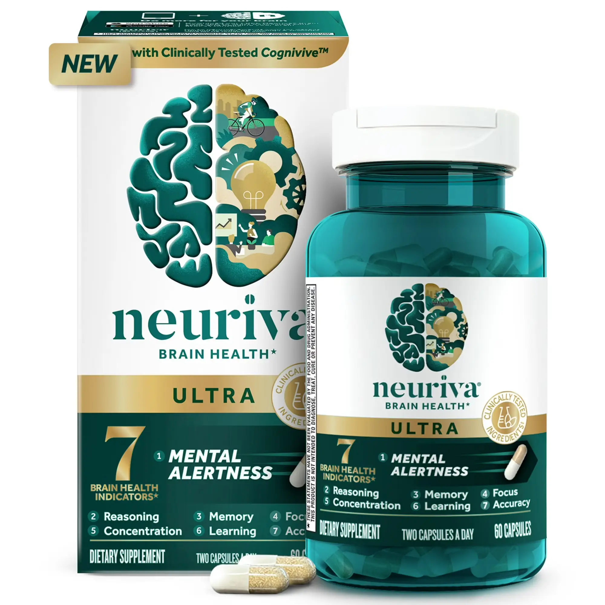 Viên uống Neuriva Brain Health Ultra 60 viên của Mỹ Viên uống Neuriva Ultra Brain Health Memory Focus Mental Alertness 60 viên