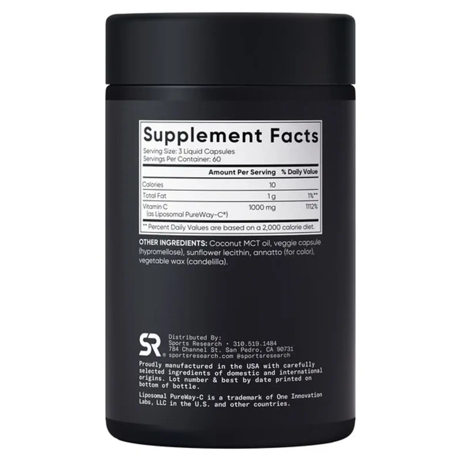 Viên uống Sports Research Vitamin C Liposomal 1000mg 180 viên của Mỹ Viên uống Sports Research Liposomal Vitamin C 1000mg 180 viên
