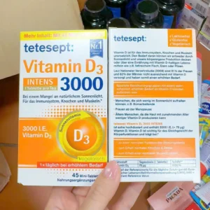 Viên uống Tetesept Vitamin D3 3000 INTENS 45 viên mini của Đức Viên uống Tetesept Vitamin D3 3000 INTENS 45 viên