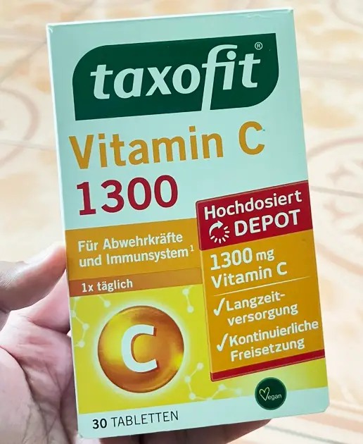 Viên uống Taxofit Vitamin C 1300 Depot 30 viên thuần chay của Đức Viên uống Vitamin C 1300 taxofit 30 tablets